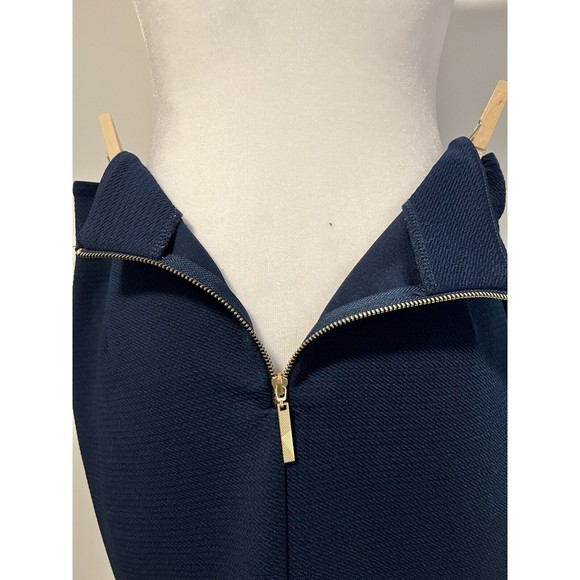 Kensie Mini Tie Shift Navy Skirt Size Medium - Picture 9 of 11